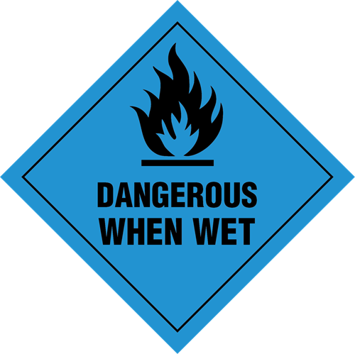 Picture of Hazard Label - Dangerous When Wet