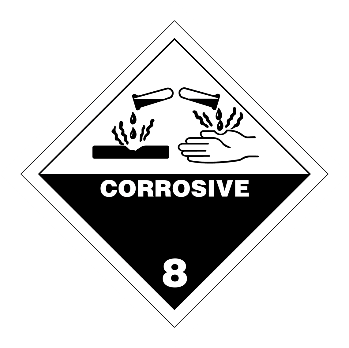 Picture of Hazard Label - Corrosive 8